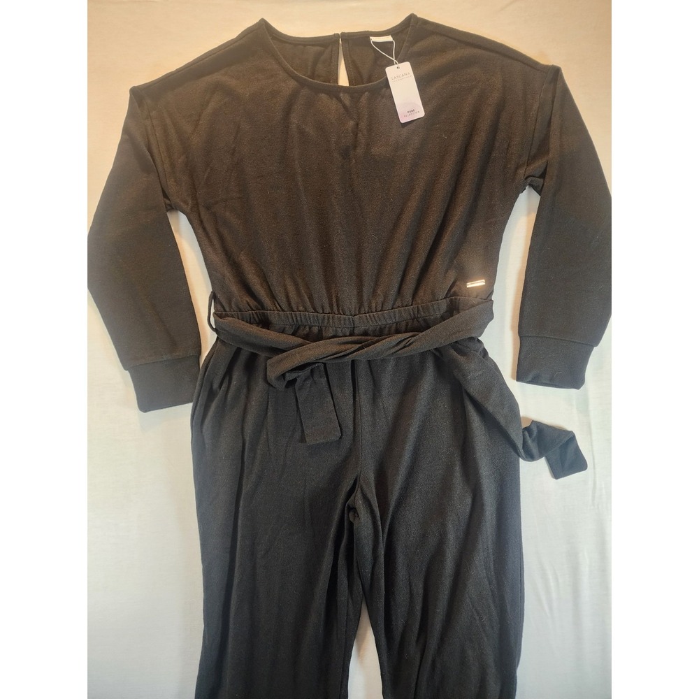 Lascana‎ Womens Black Long Sleeve Pants Jumper One Piece Soft Size 12-14